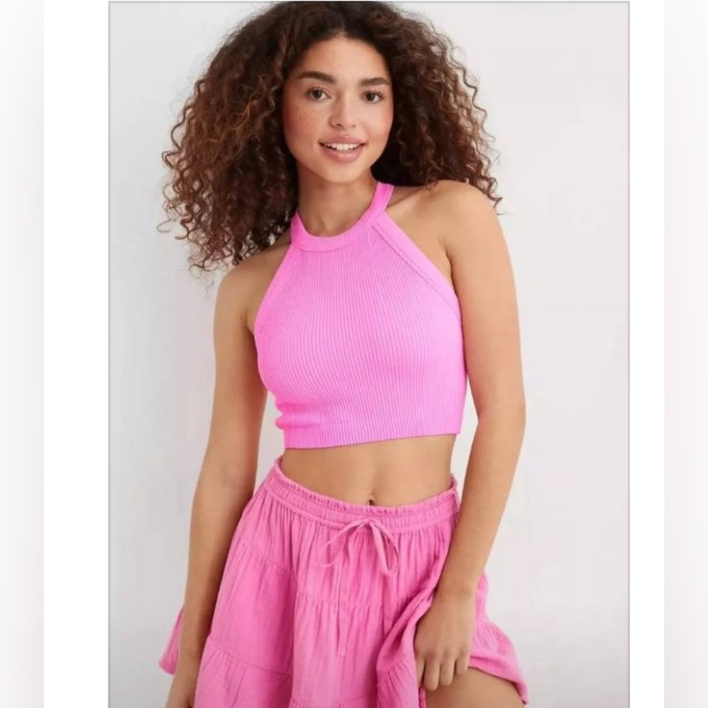 AERIE | XS Halter Crop top pink